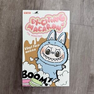Labubu Exciting Macaron Sea Salt Coconut Pop Mart Vinyl Face Plush Pendant Blue